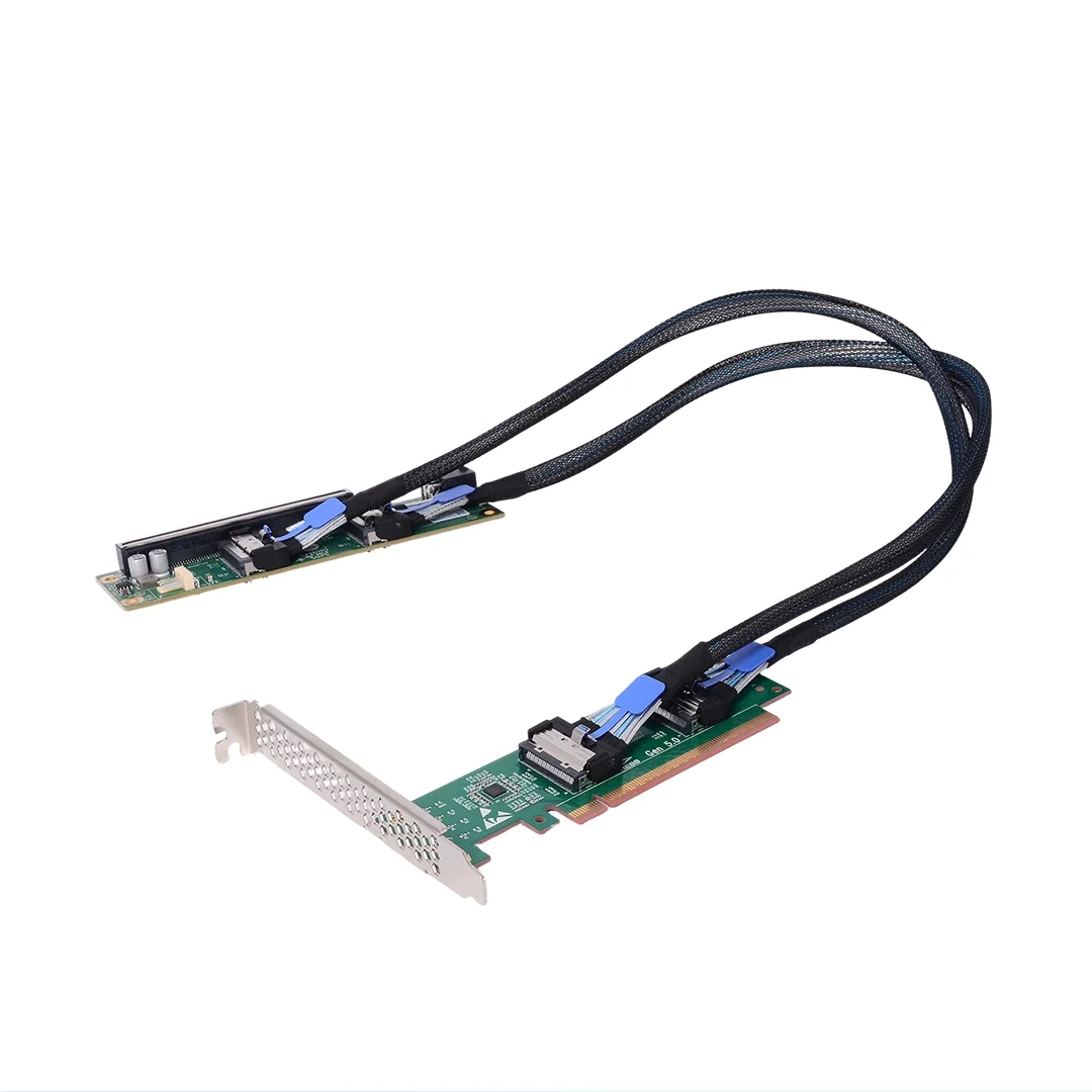 PCI-e 5.0 X16 To Dual MCIO 8i  - Pcie 5.0 Gpu Riser Cable review and price