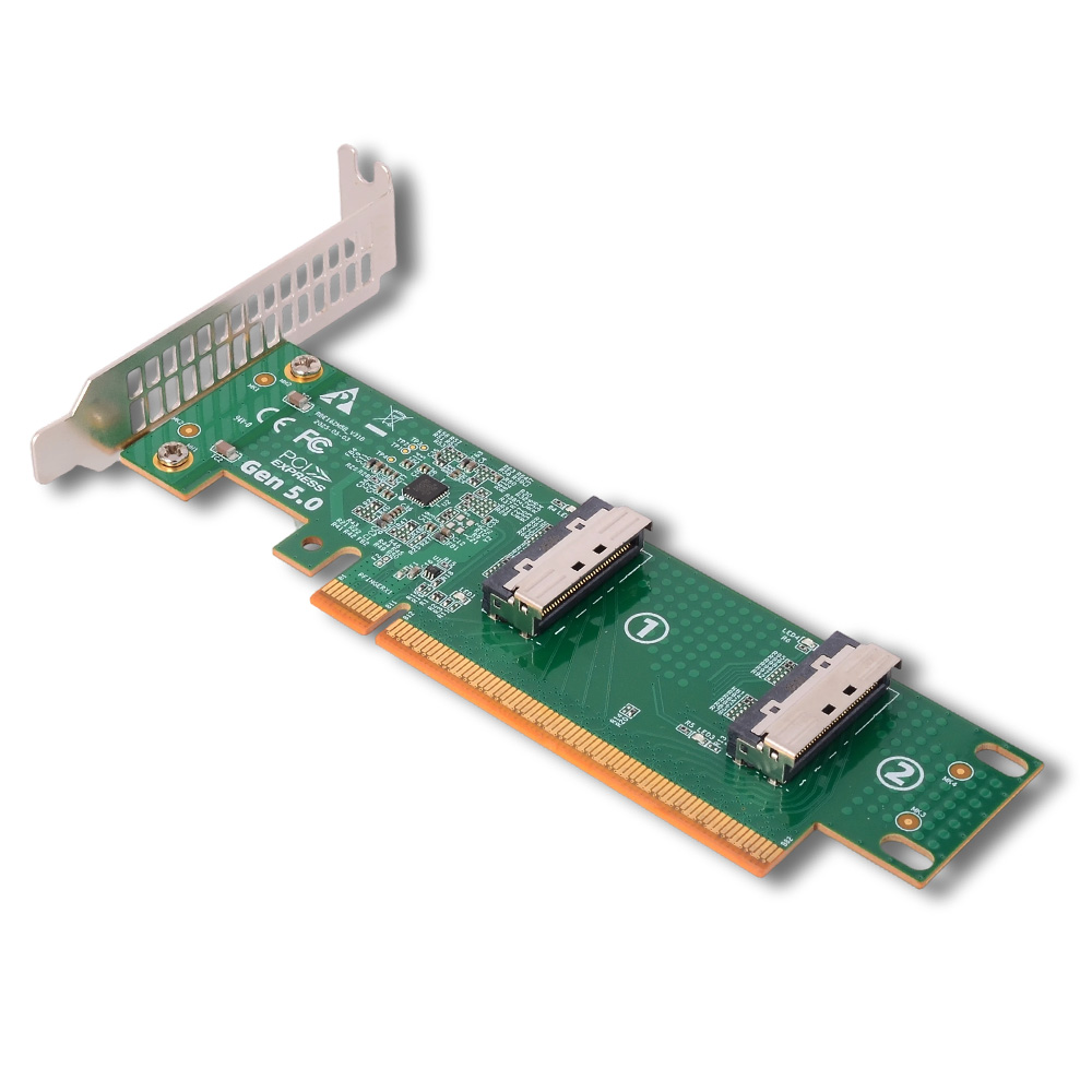 PCI-e 5.0 X16 To Dual MCIO 8i  - Pcie 5.0 Gpu Riser Cable review and price